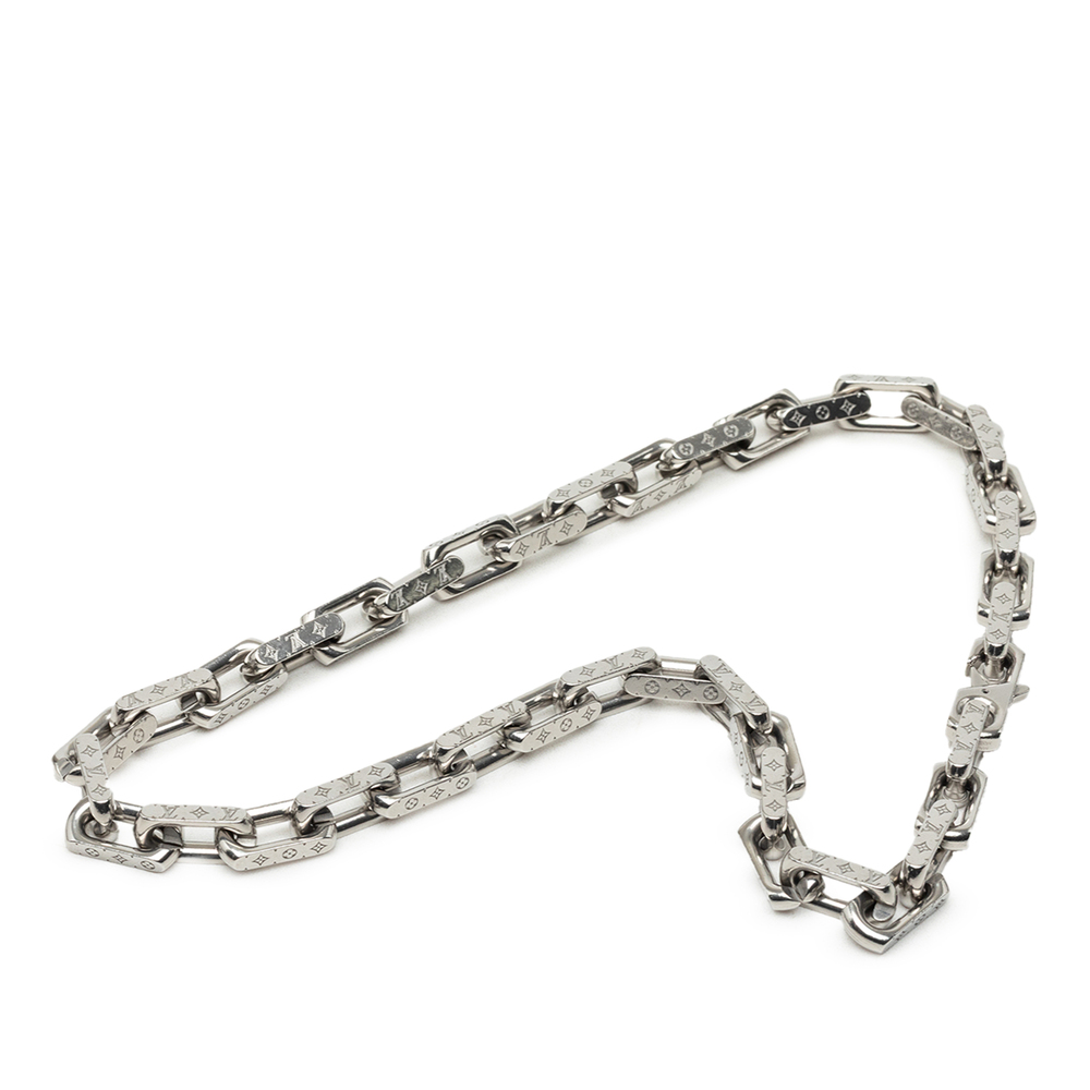 Pre-Loved Louis Vuitton Stainless Steel Monogram Chain Necklace